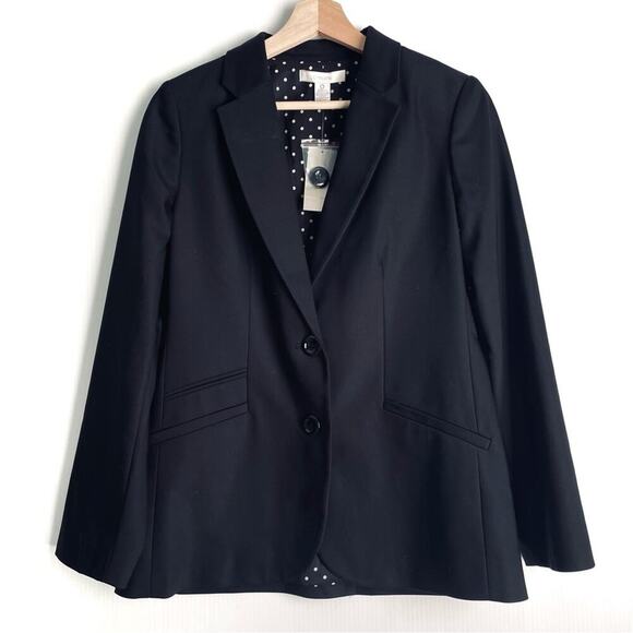 🆕 Chico’s City Chic black blazer size 0 polka dot lining NWT - Picture 2 of 10